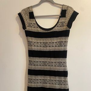 Eight sixty black and gold bodycon dress